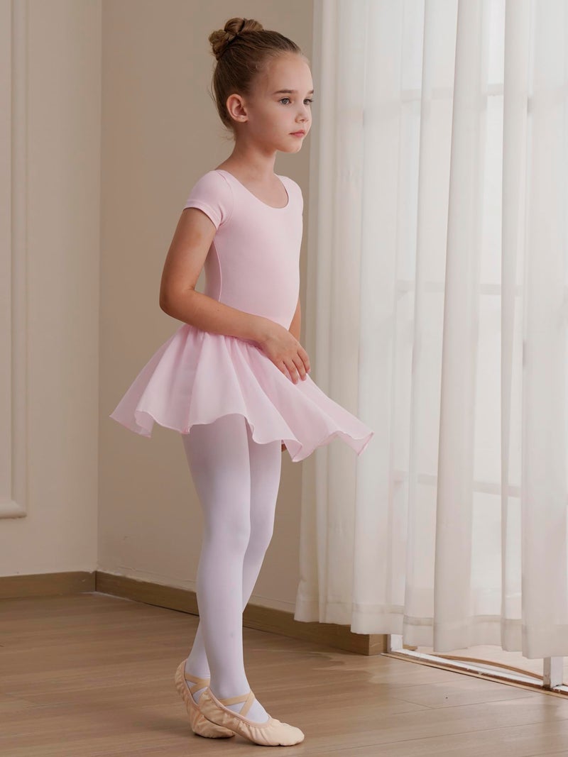 WEGETIT Leotard Girls Gymnastics Toddler Dance Ballet Pink Leotard Dresses with Skirt (Pink,4-6 Years) - Image 5